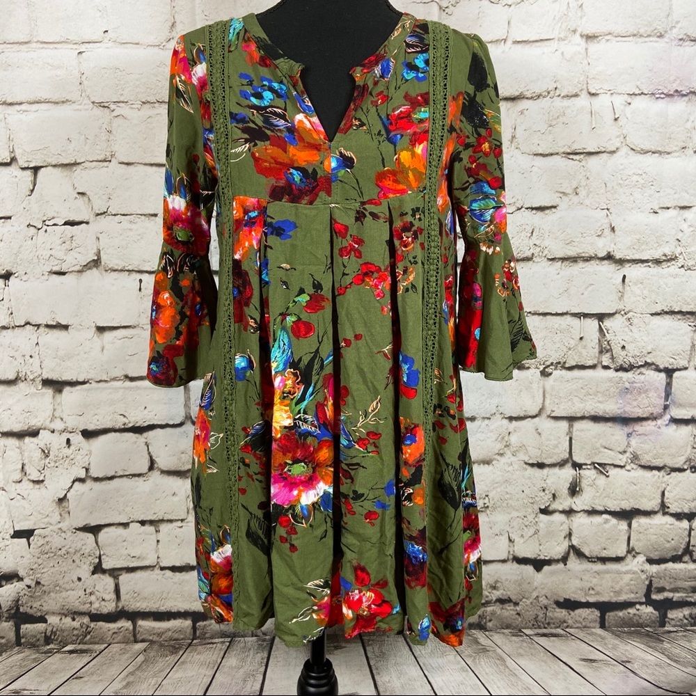 🦊Umgee floral boho style tunic dress size small